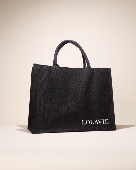 Black Jute Tote Bag