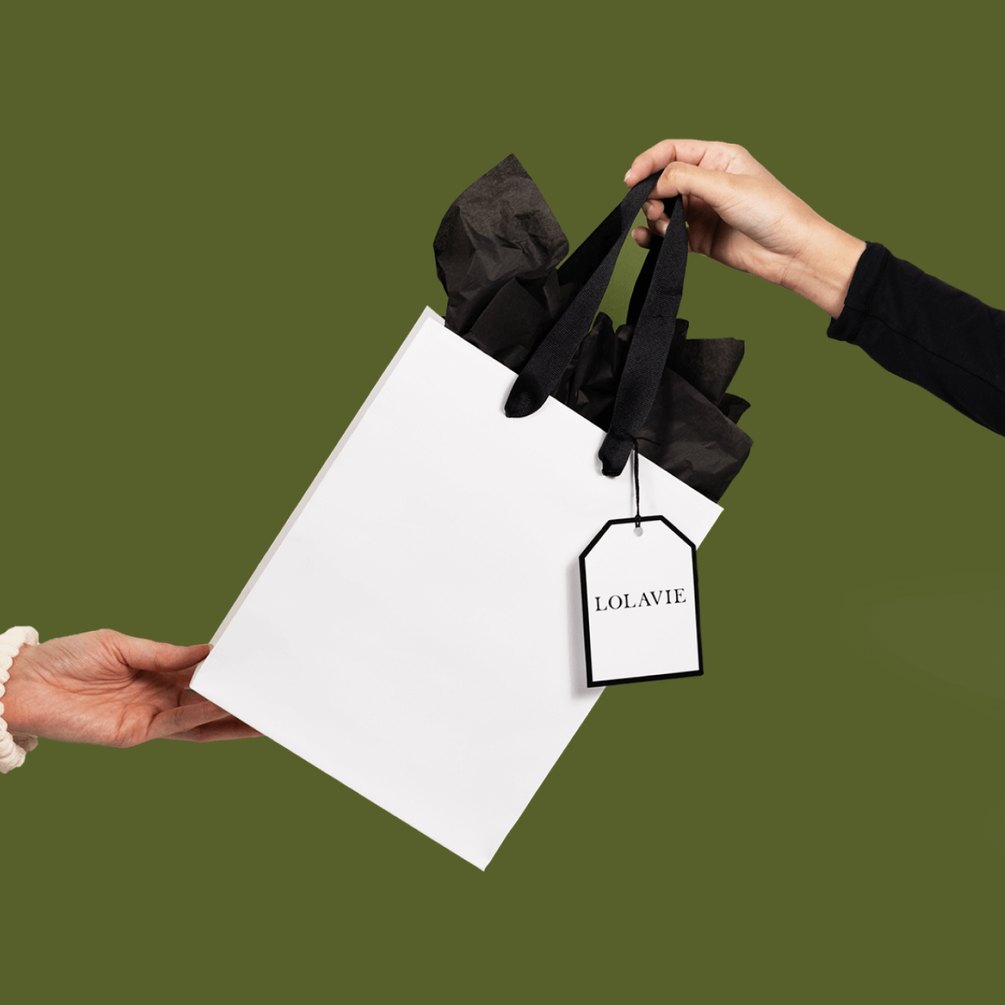 Tissue Paper in Gift Bag Mockup